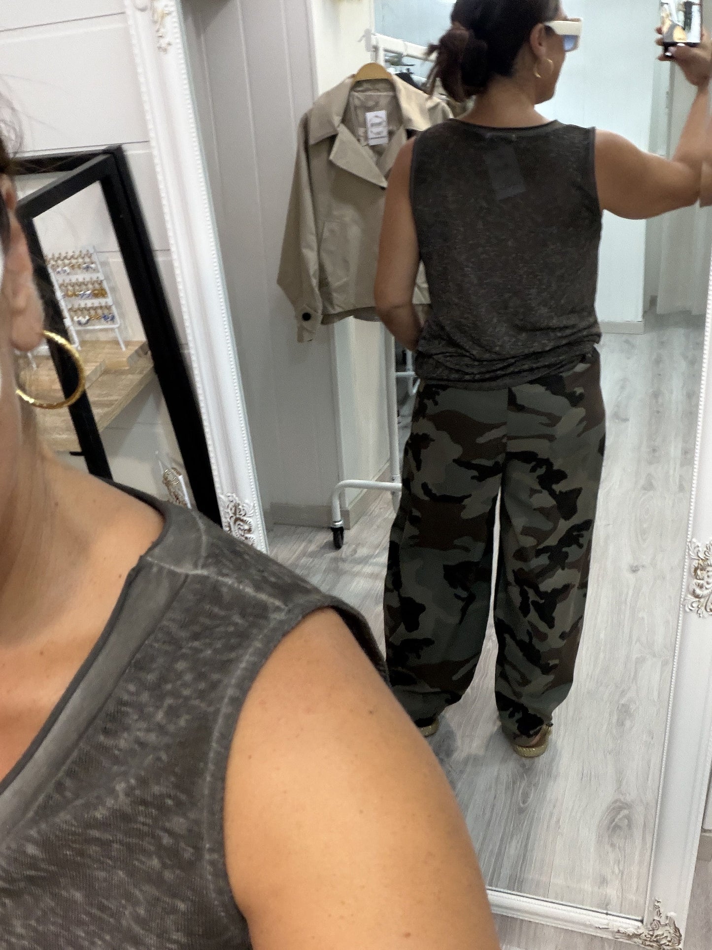 Pantalón Barrel camuflaje marrón