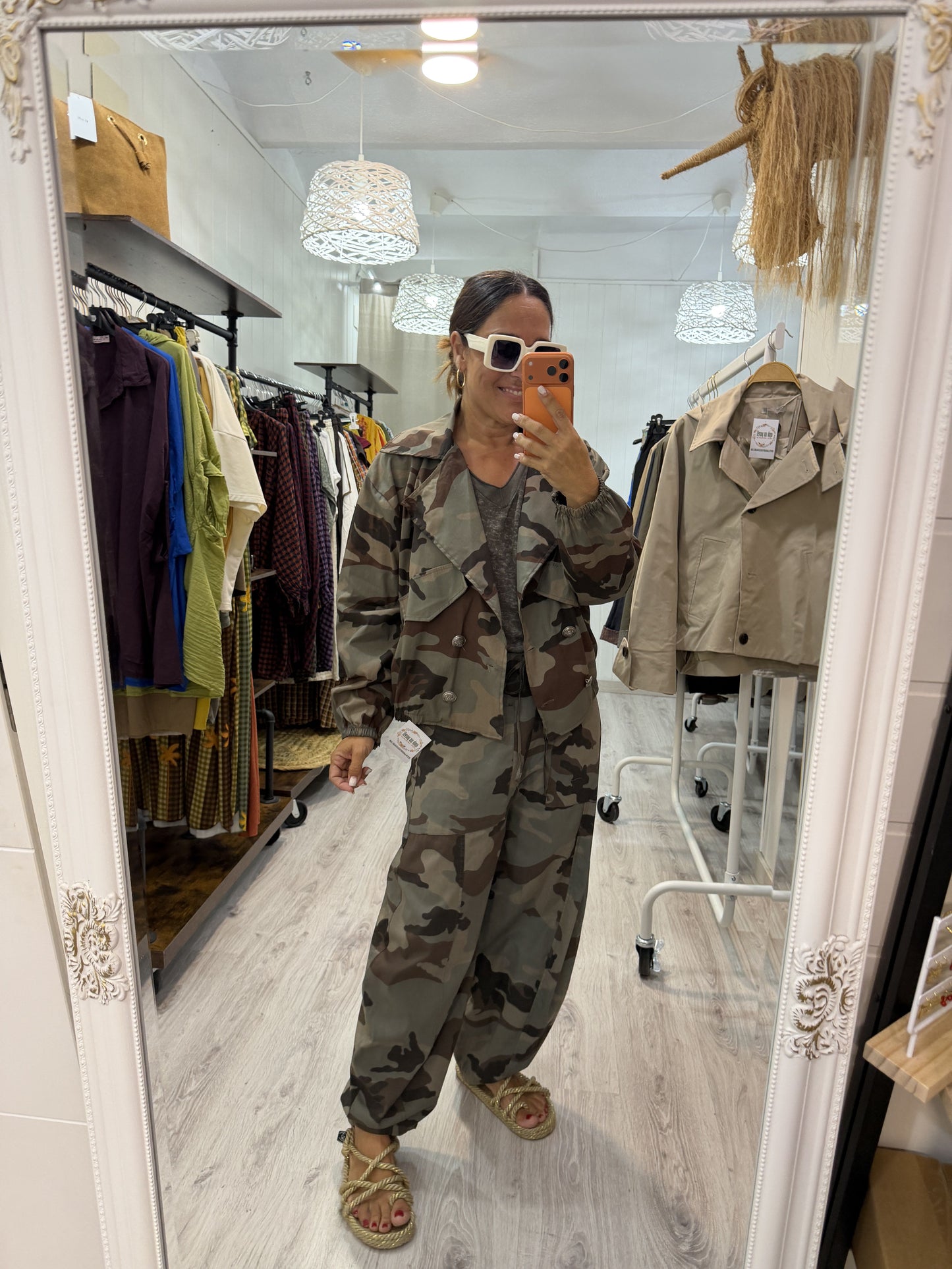 Pantalón Barrel camuflaje marrón