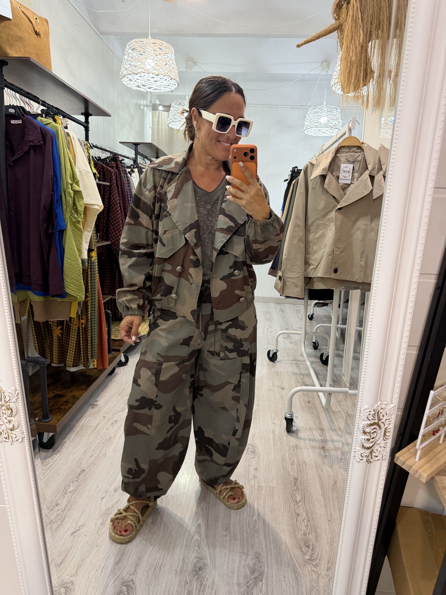 Pantalón Barrel camuflaje marrón