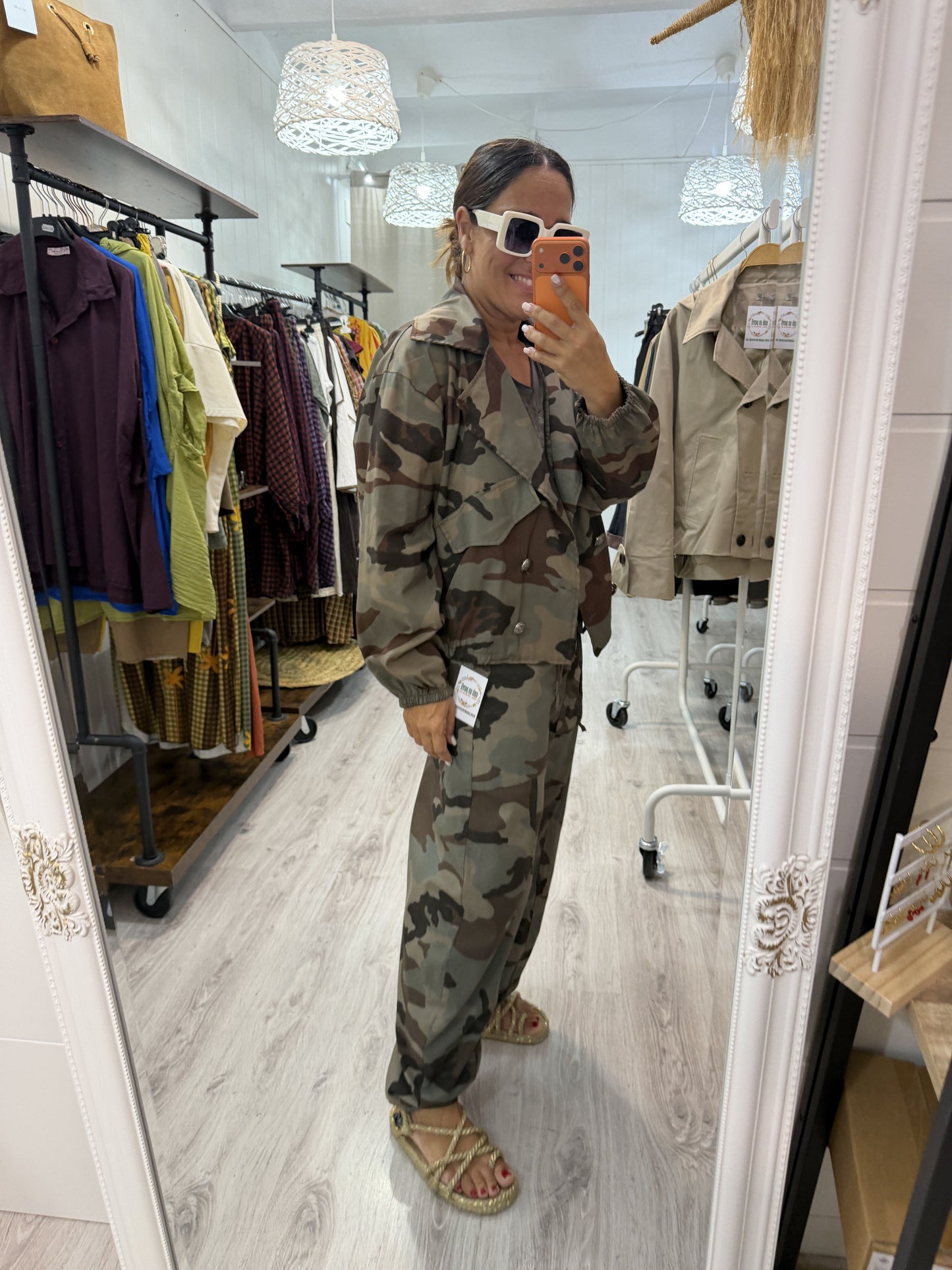 Chaqueta camuflaje marrón