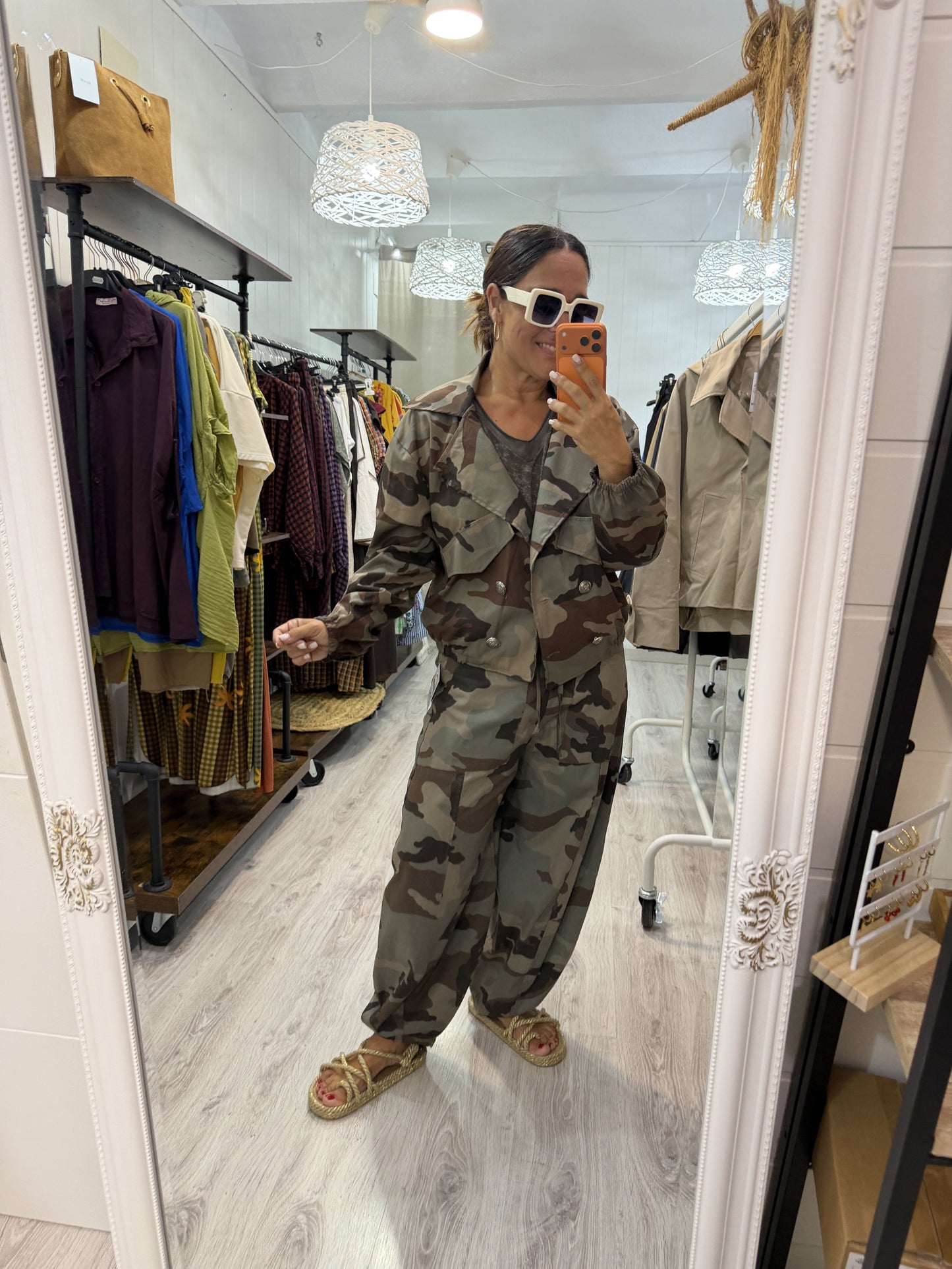 Chaqueta camuflaje marrón