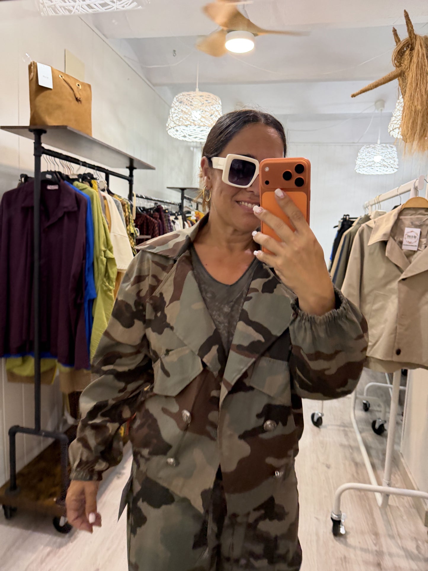 Chaqueta camuflaje marrón