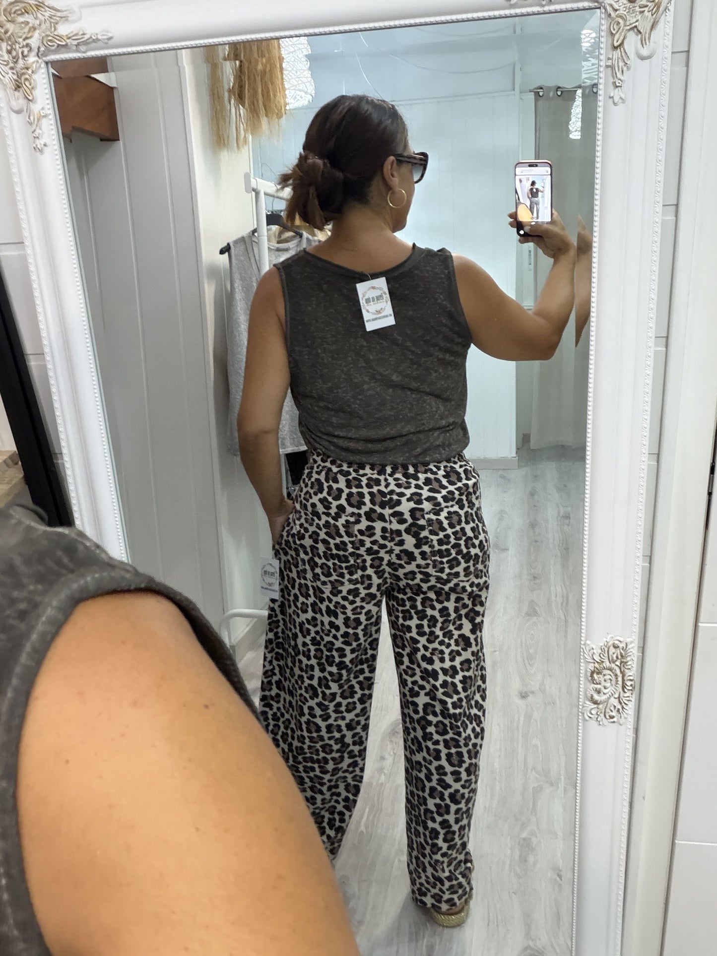Pantalón Kukoi animal print beige
