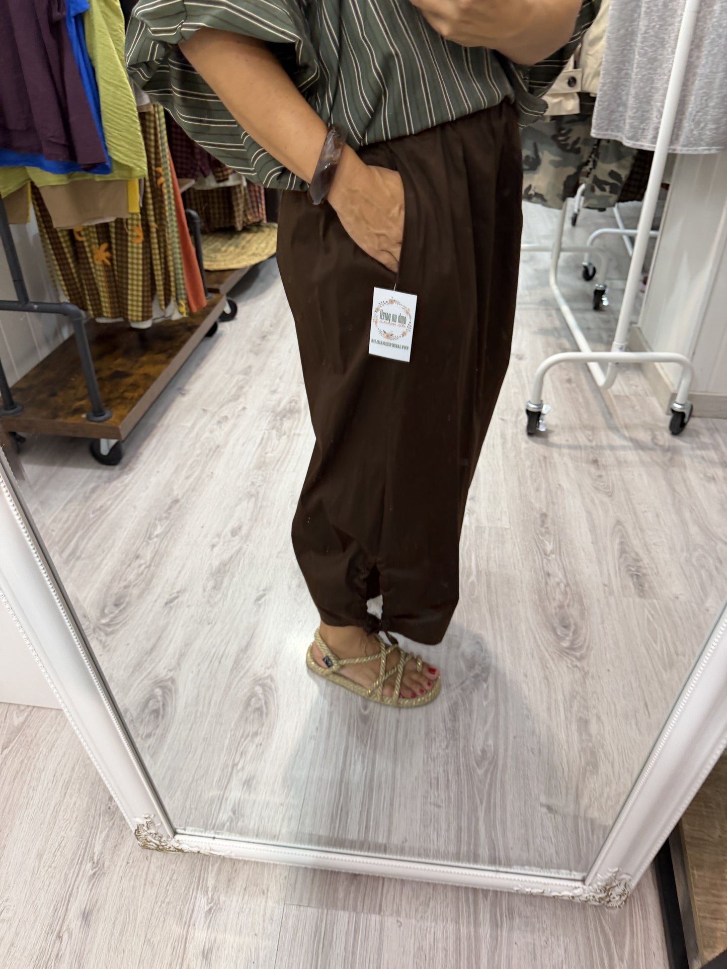 Blusa Maga convertible rayas kaki