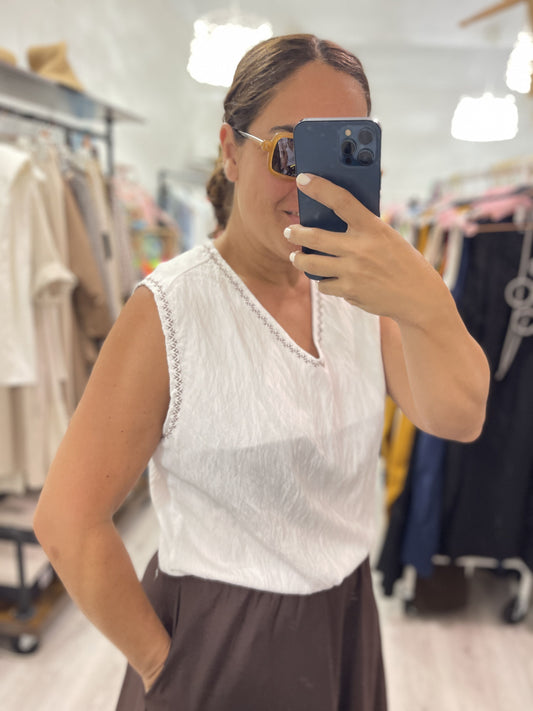 Blusa Bordados chocolate