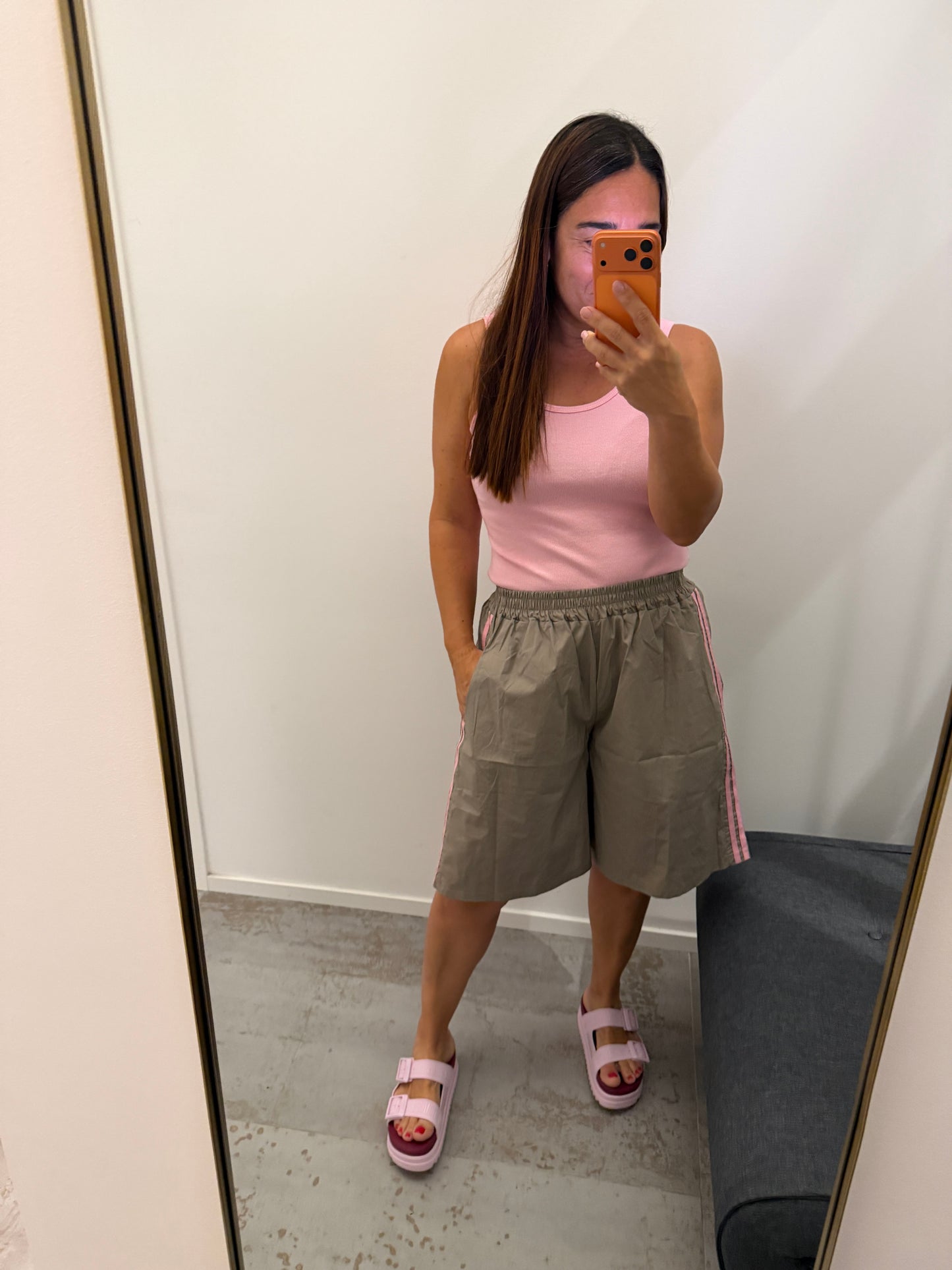 Camiseta canalé rosa