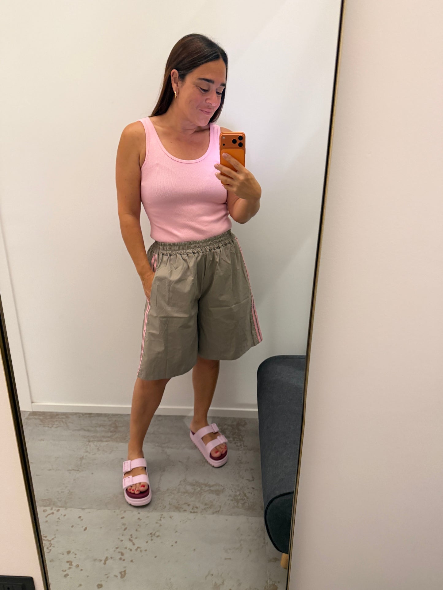 Camiseta canalé rosa