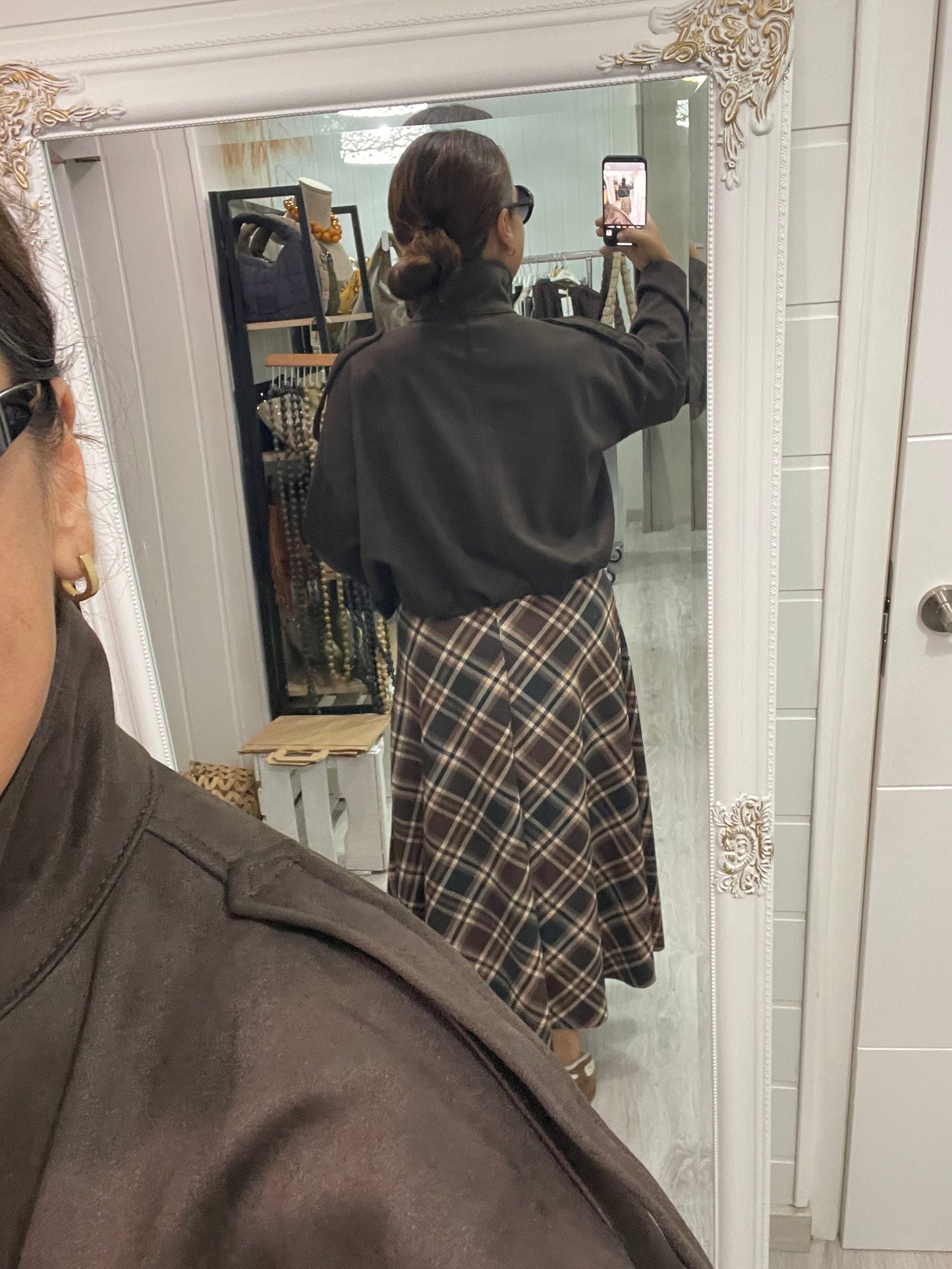 Chaqueta efecto ante chocolate