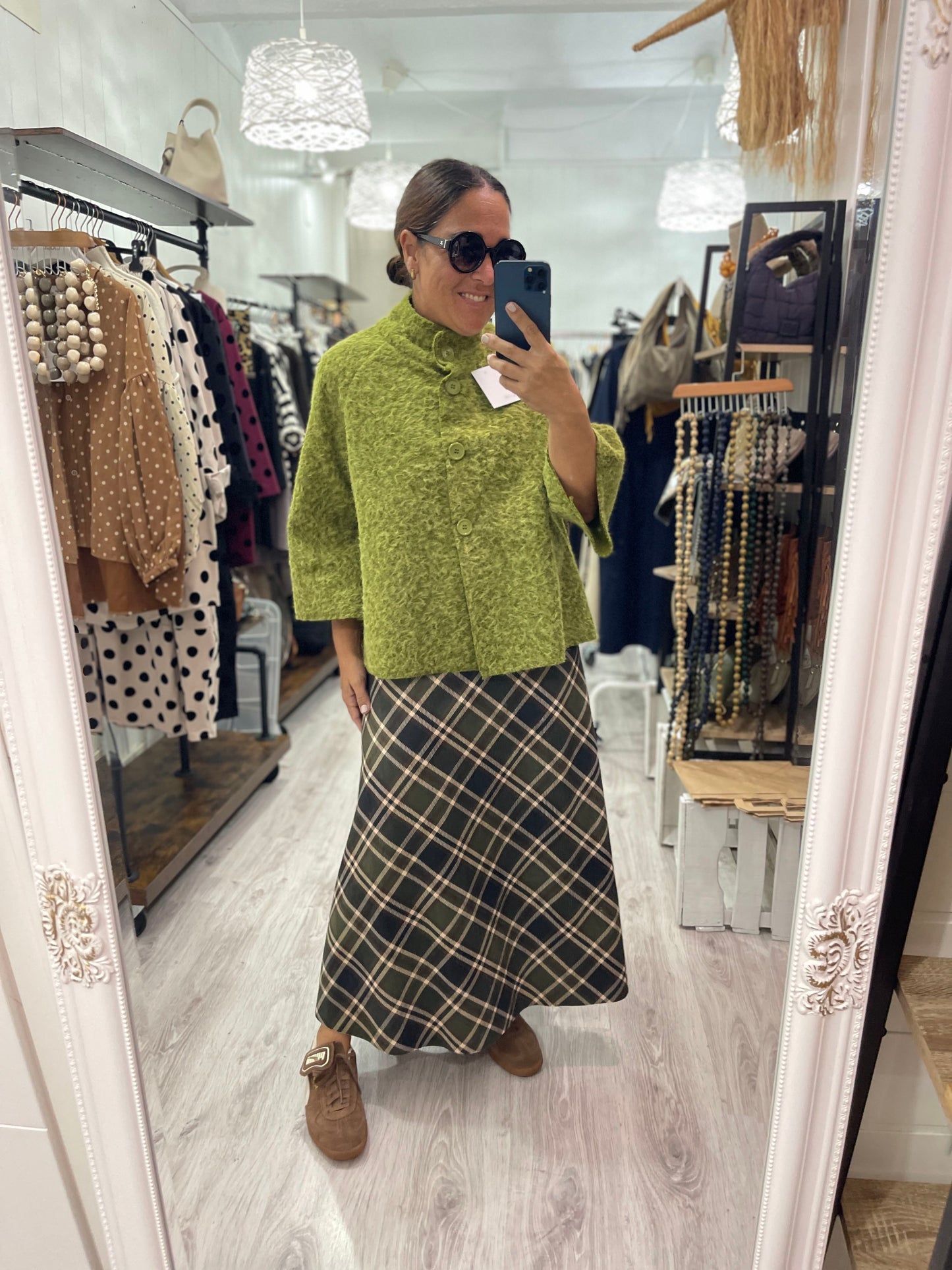 Falda British antelina kaki