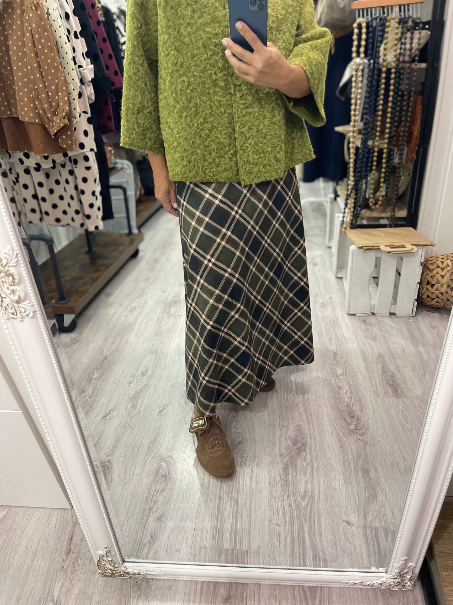 Falda British antelina kaki