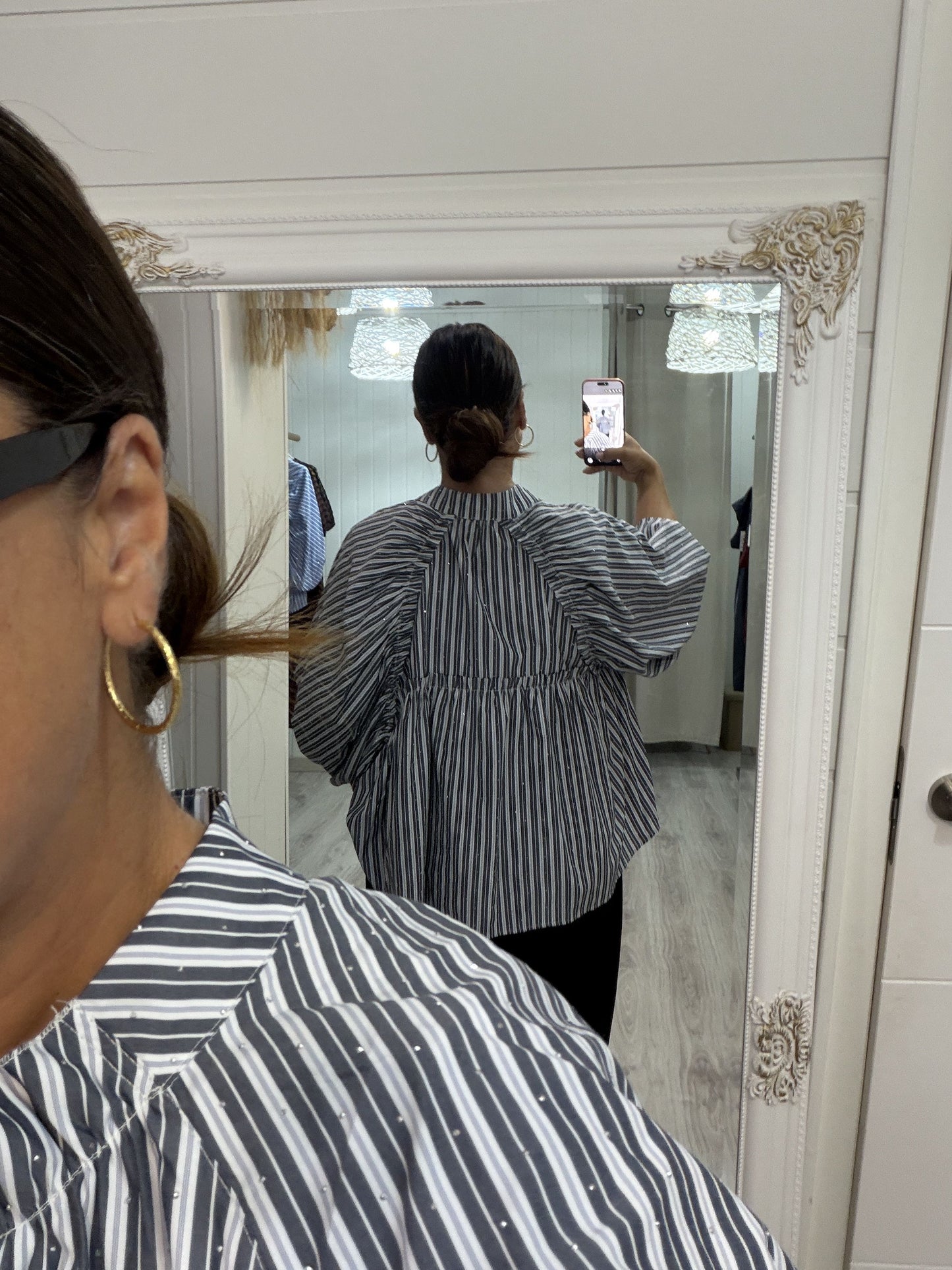 Blusa Tokio milrayas strass negro