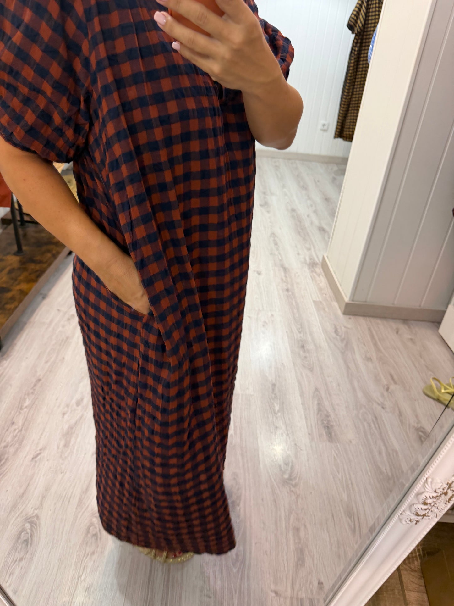Vestido Puglia vichy caldera y marino
