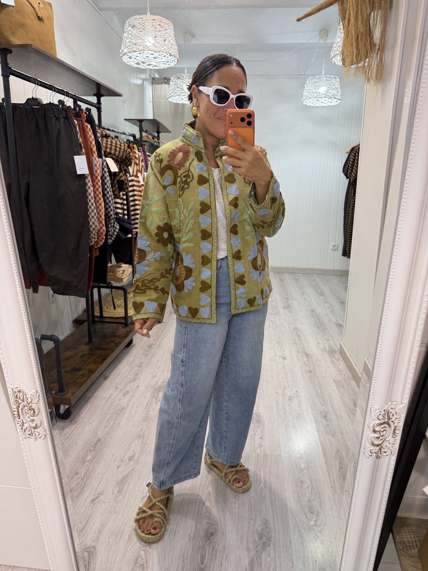 Chaqueta Suzani terciopelo Pistacho