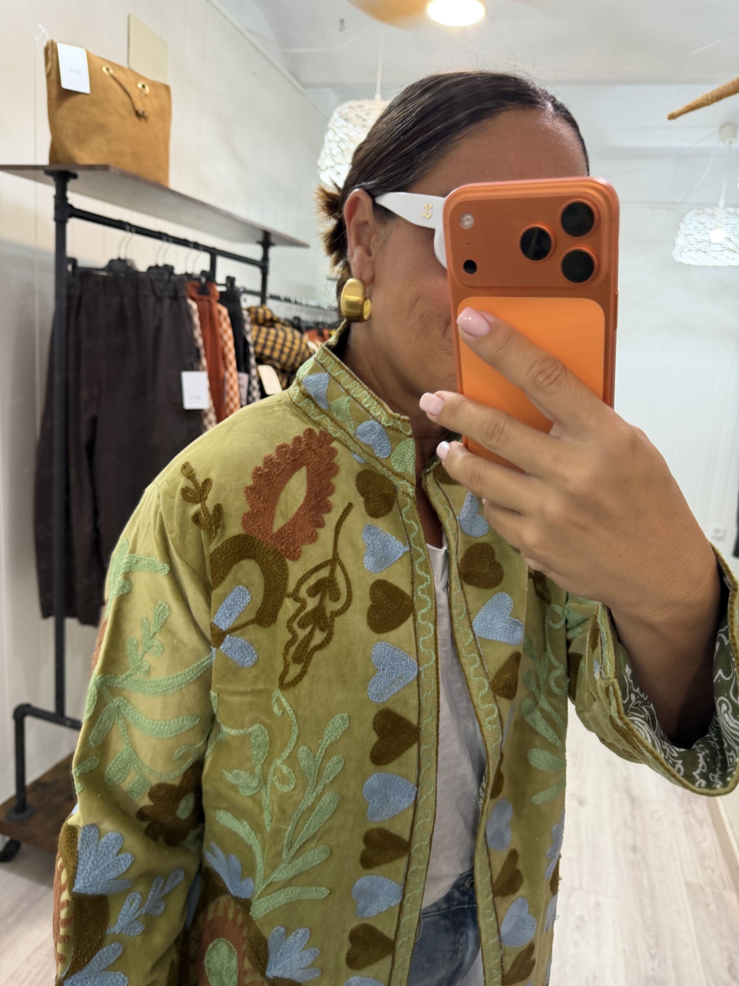 Chaqueta Suzani terciopelo Pistacho