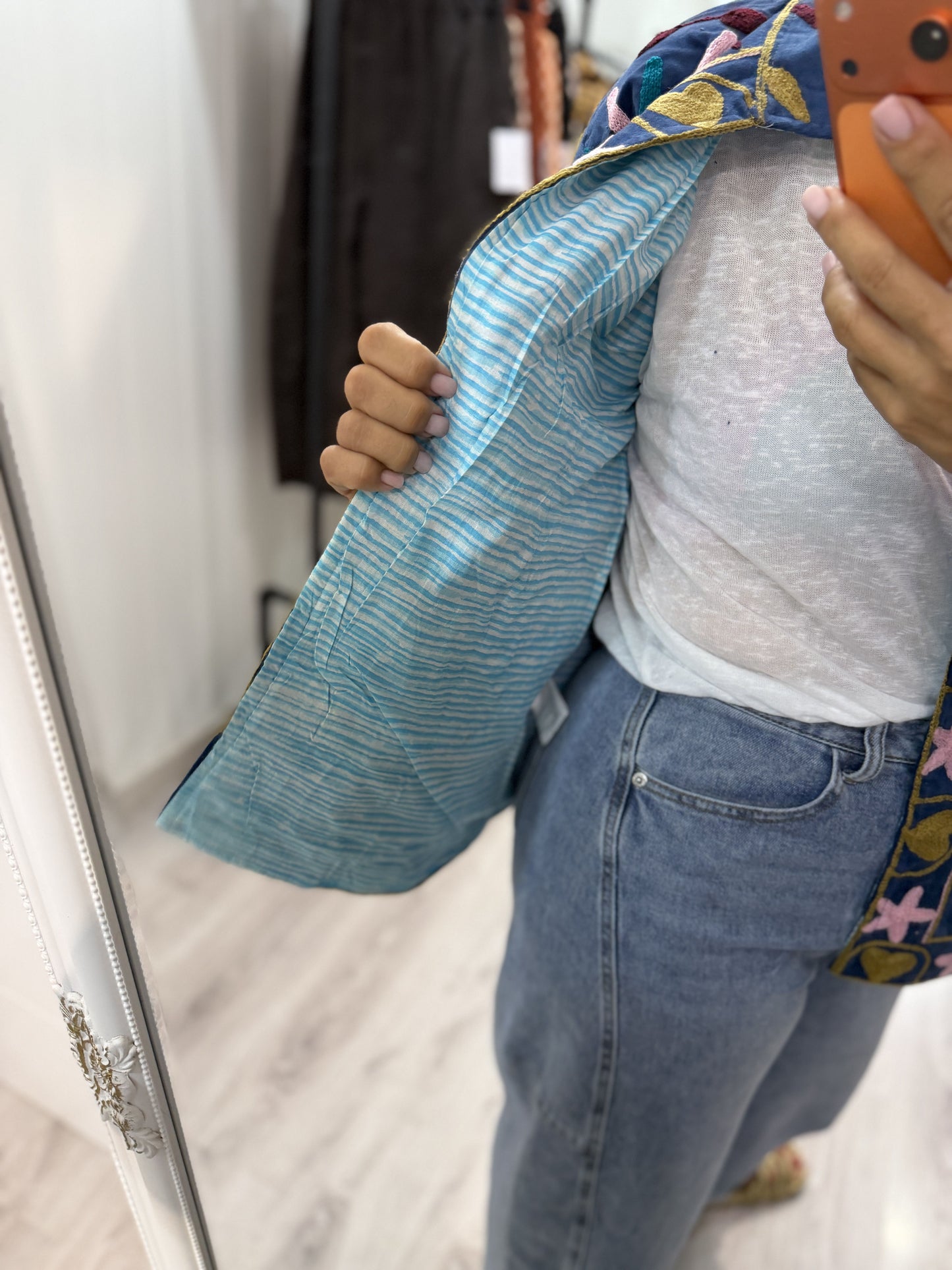 Chaqueta Suzani terciopelo Petróleo, rosa y burdeos