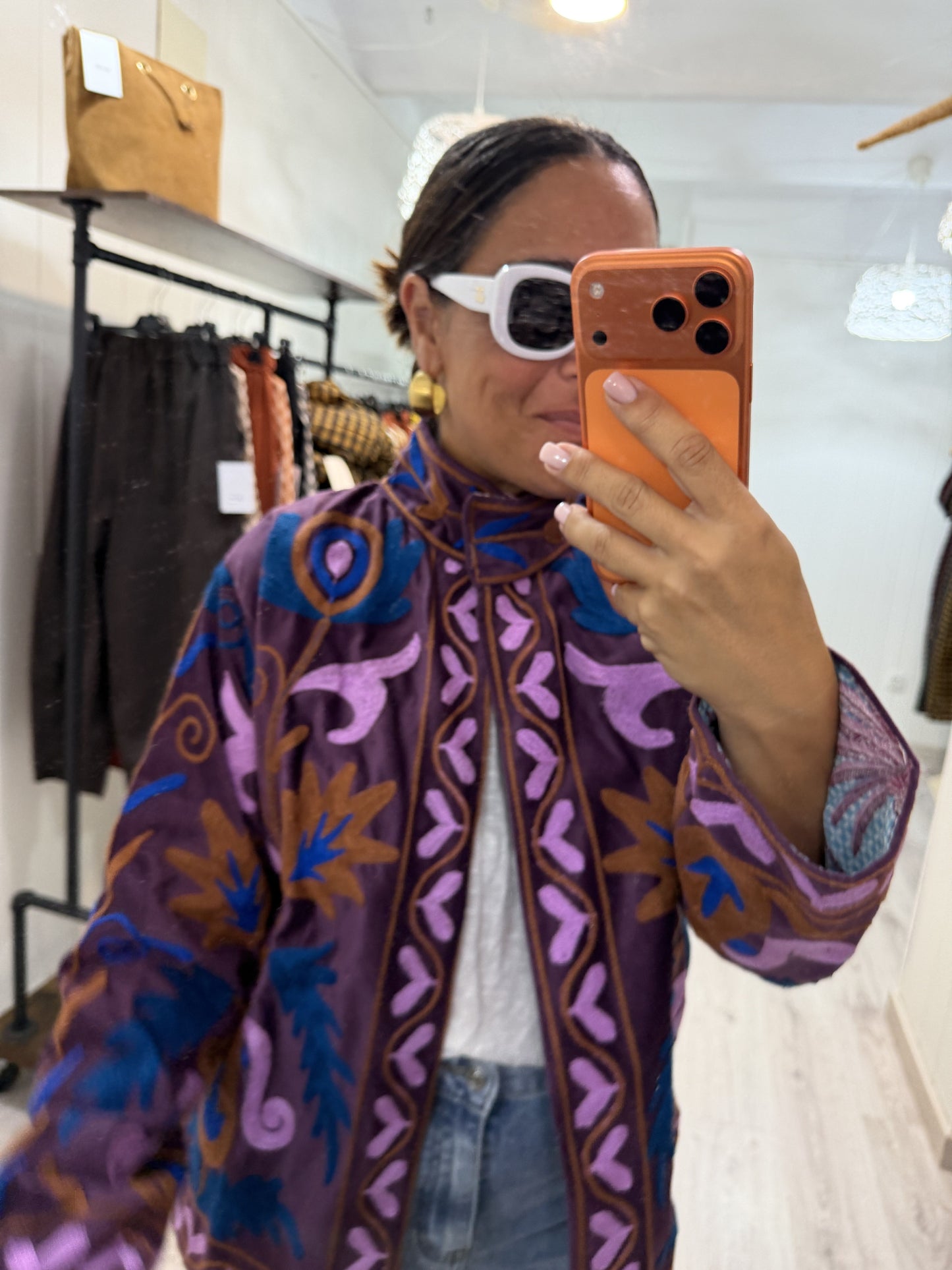 Chaqueta Suzani terciopelo lila