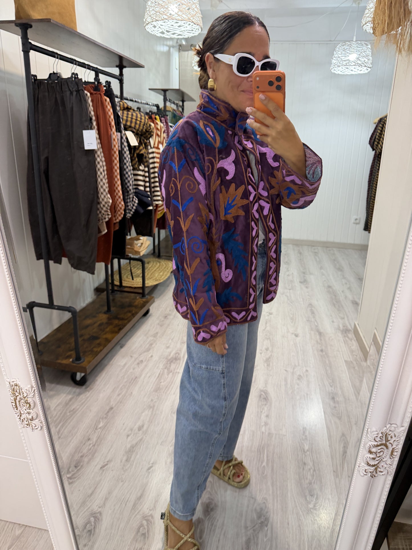 Chaqueta Suzani terciopelo lila