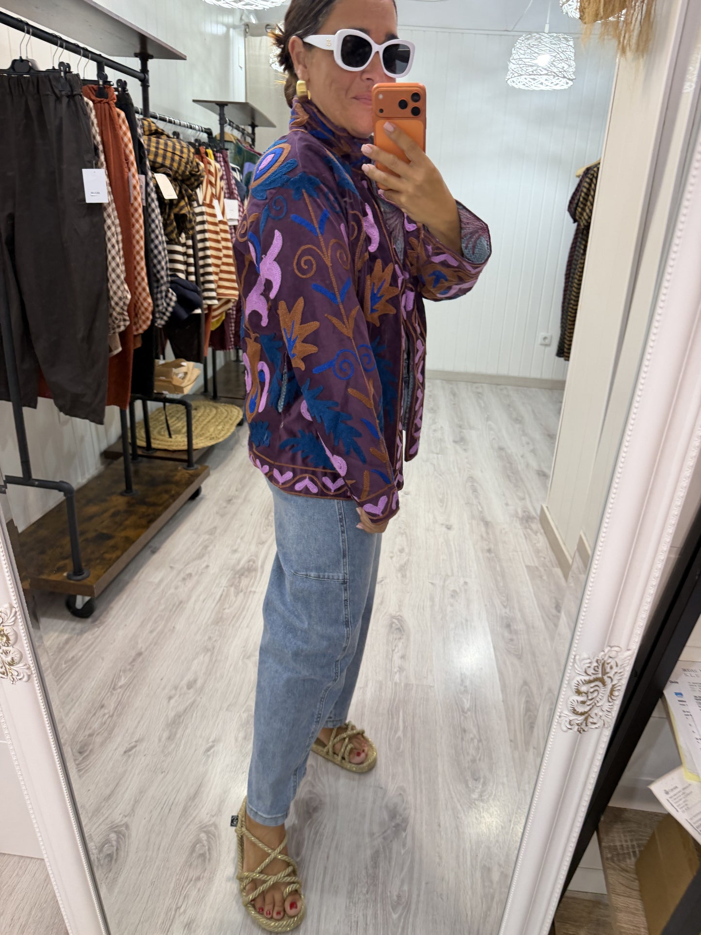 Chaqueta Suzani terciopelo lila
