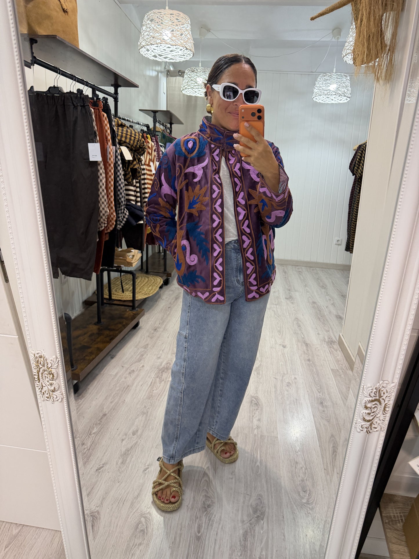 Chaqueta Suzani terciopelo lila