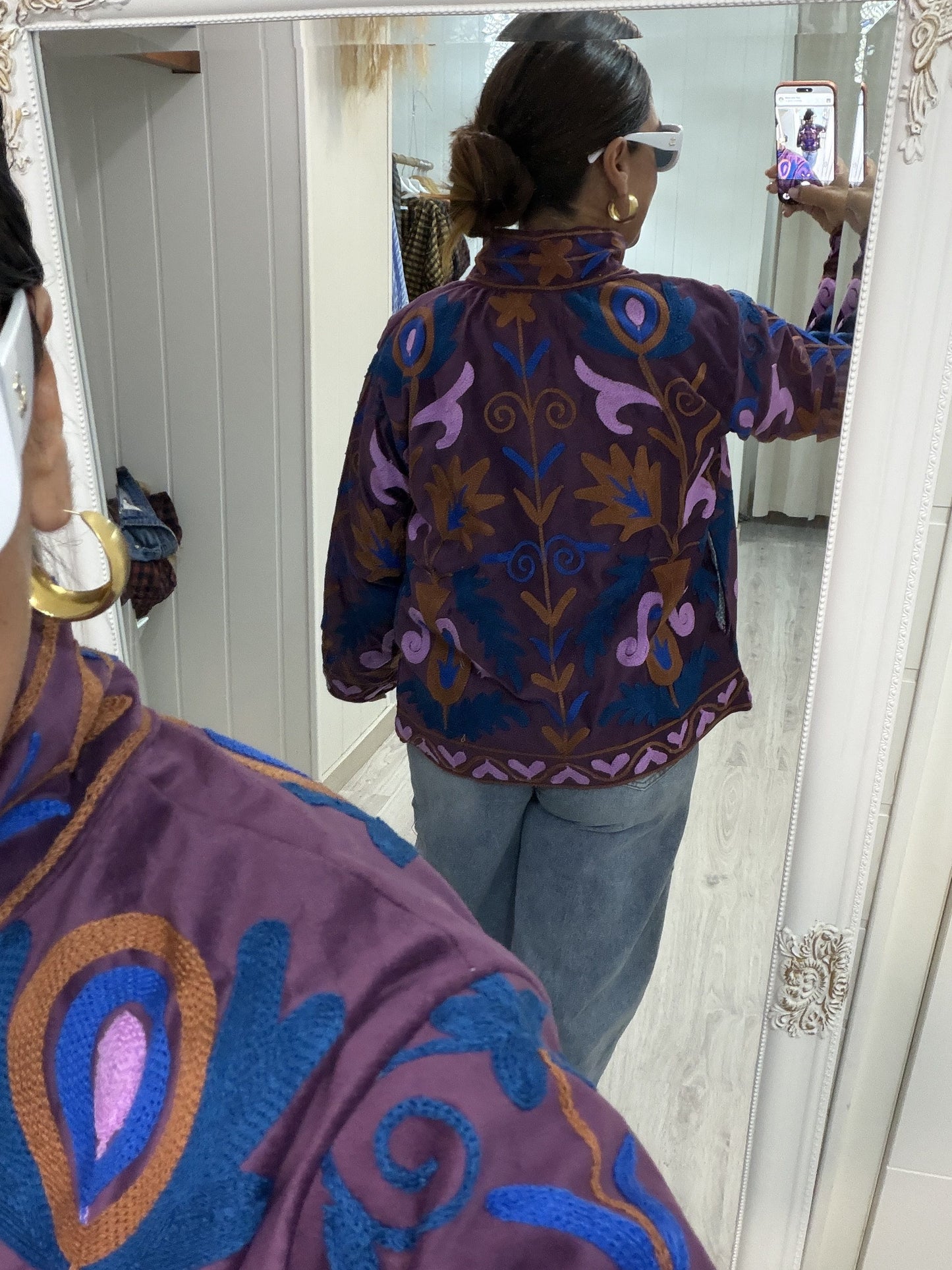 Chaqueta Suzani terciopelo lila