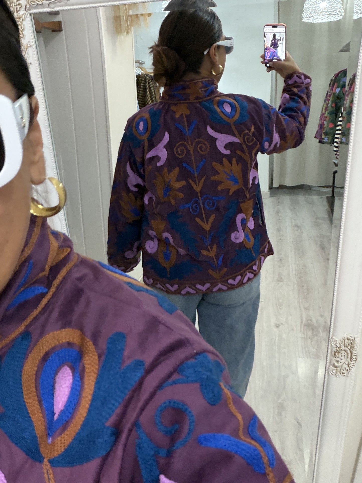 Chaqueta Suzani terciopelo lila