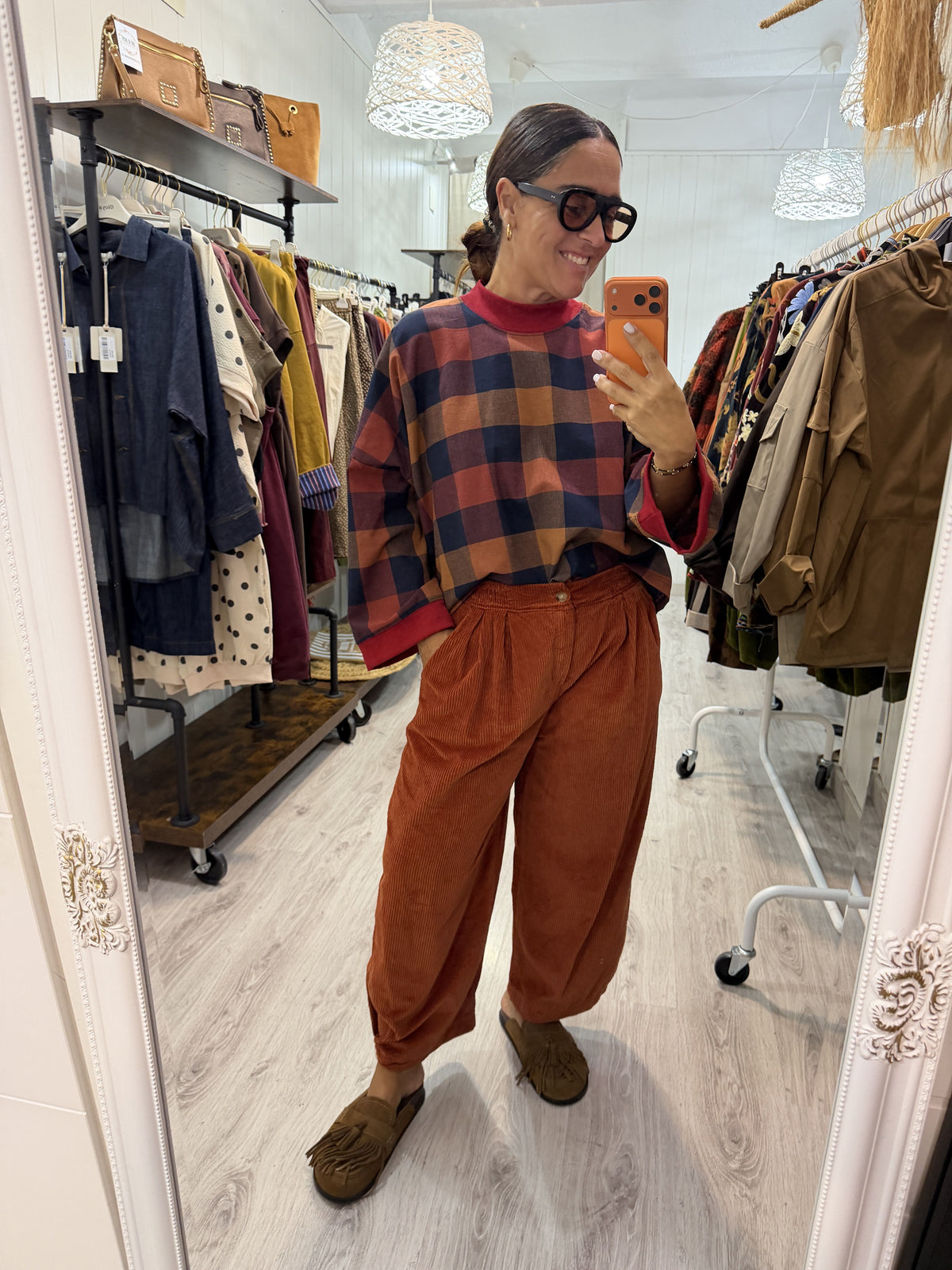 Pantalon pana slouchy teja