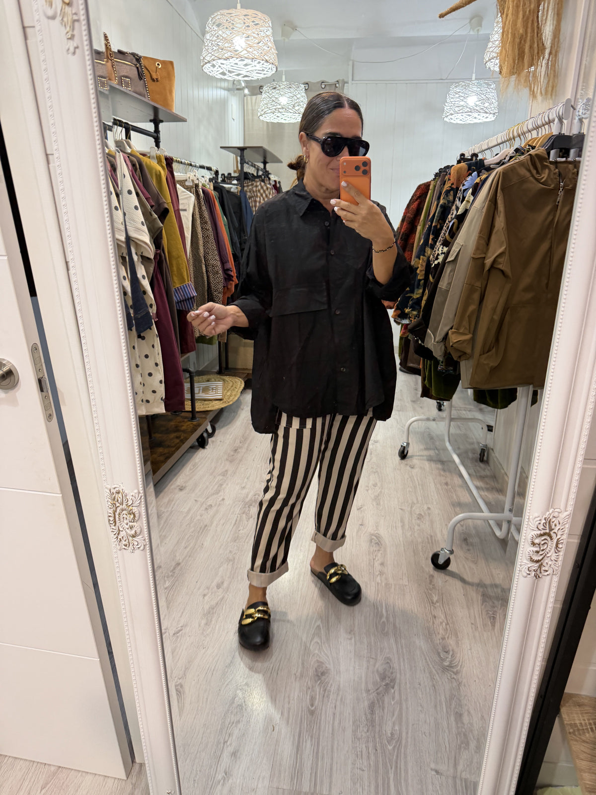 Camisa Lotus oversize negro
