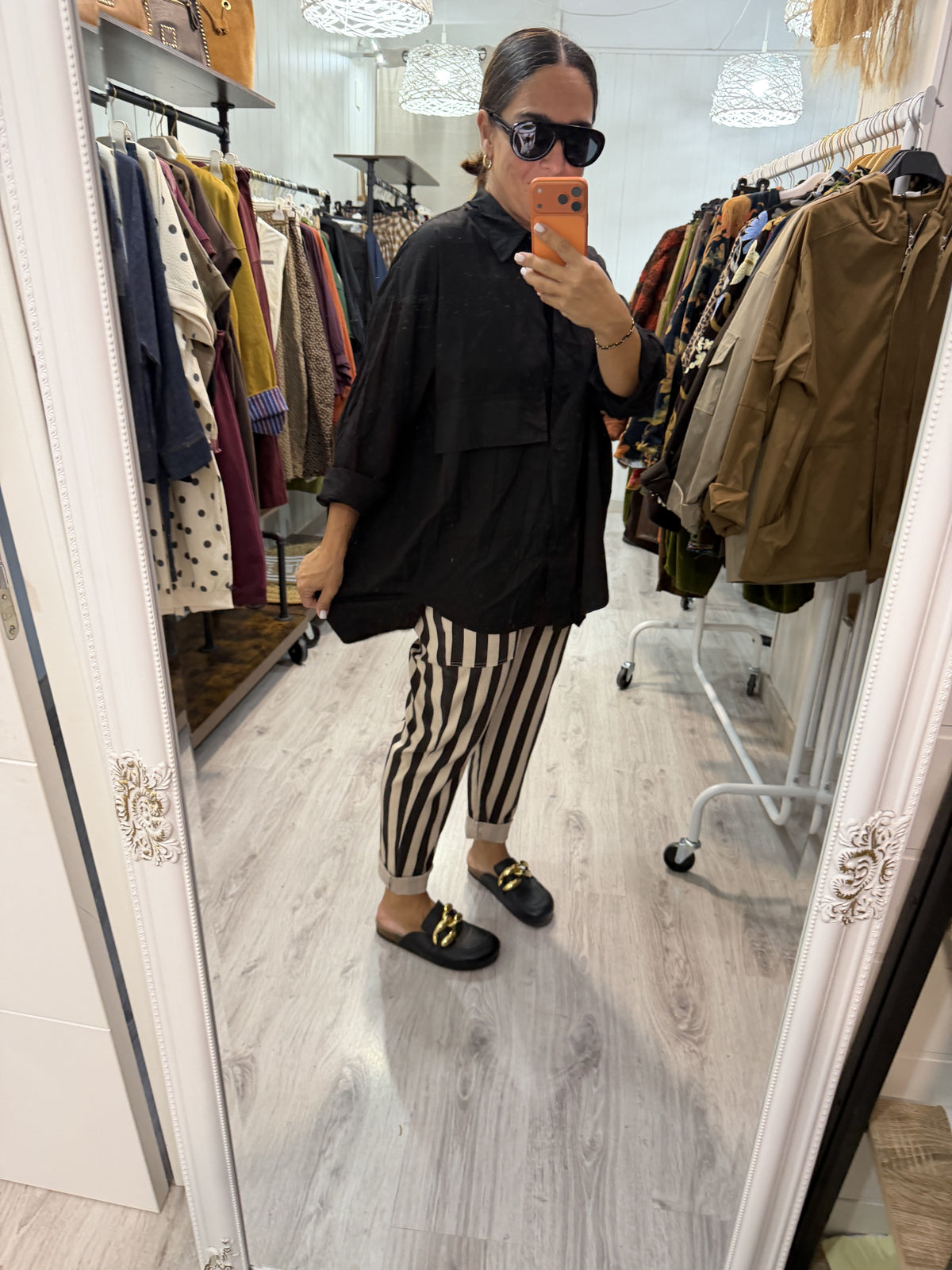 Camisa Lotus oversize negro