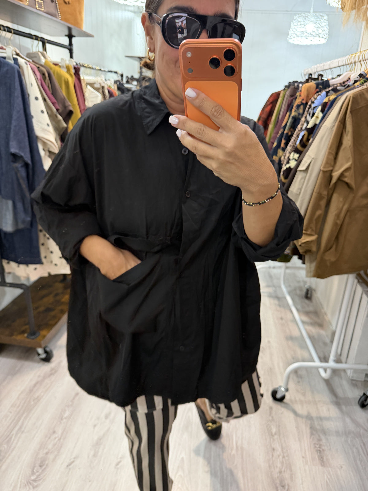 Camisa Lotus oversize negro