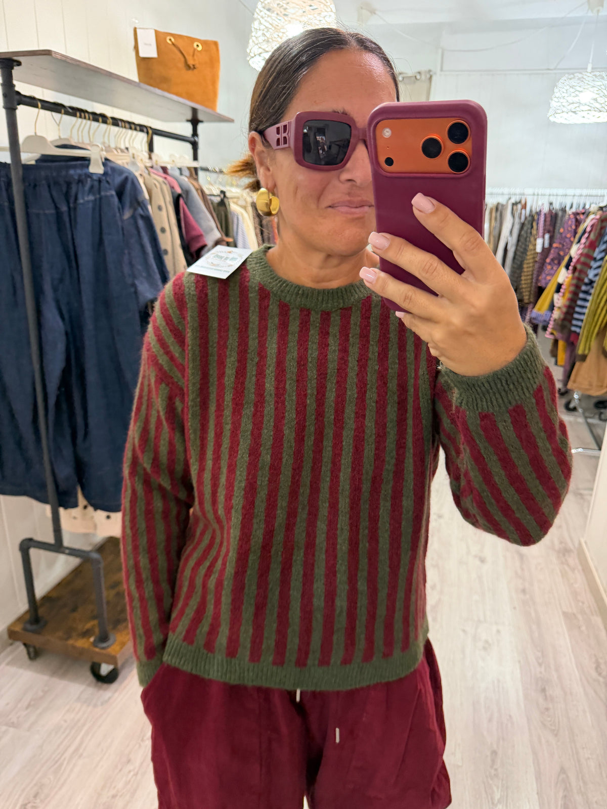 Jersei Yanki burdeos kaki
