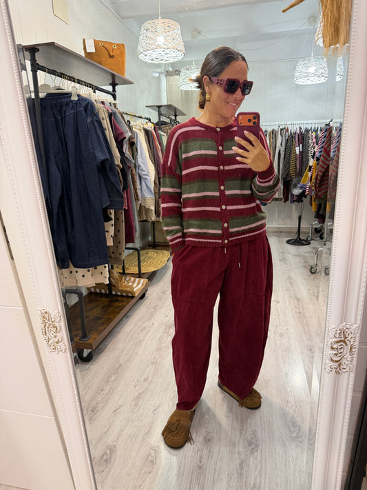 Chaqueta Cudillero chocolate, burdeos y kaki