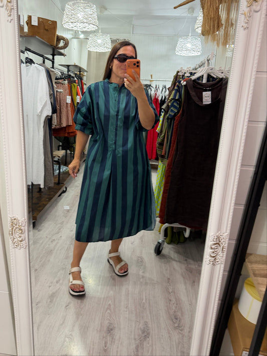 Kaftan Florencia azul turquesa y petróleo