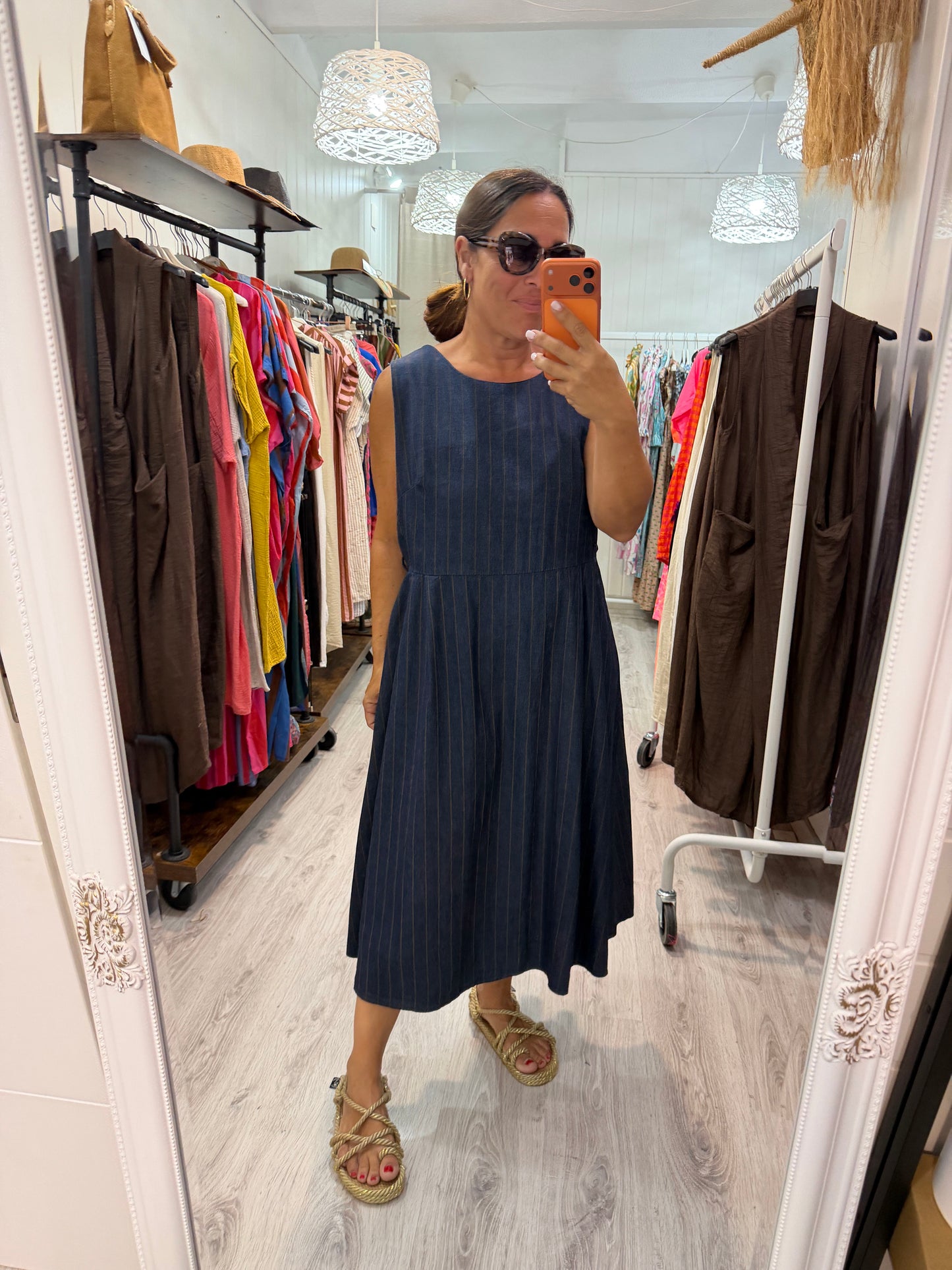 Vestido Jeans raya chocolate