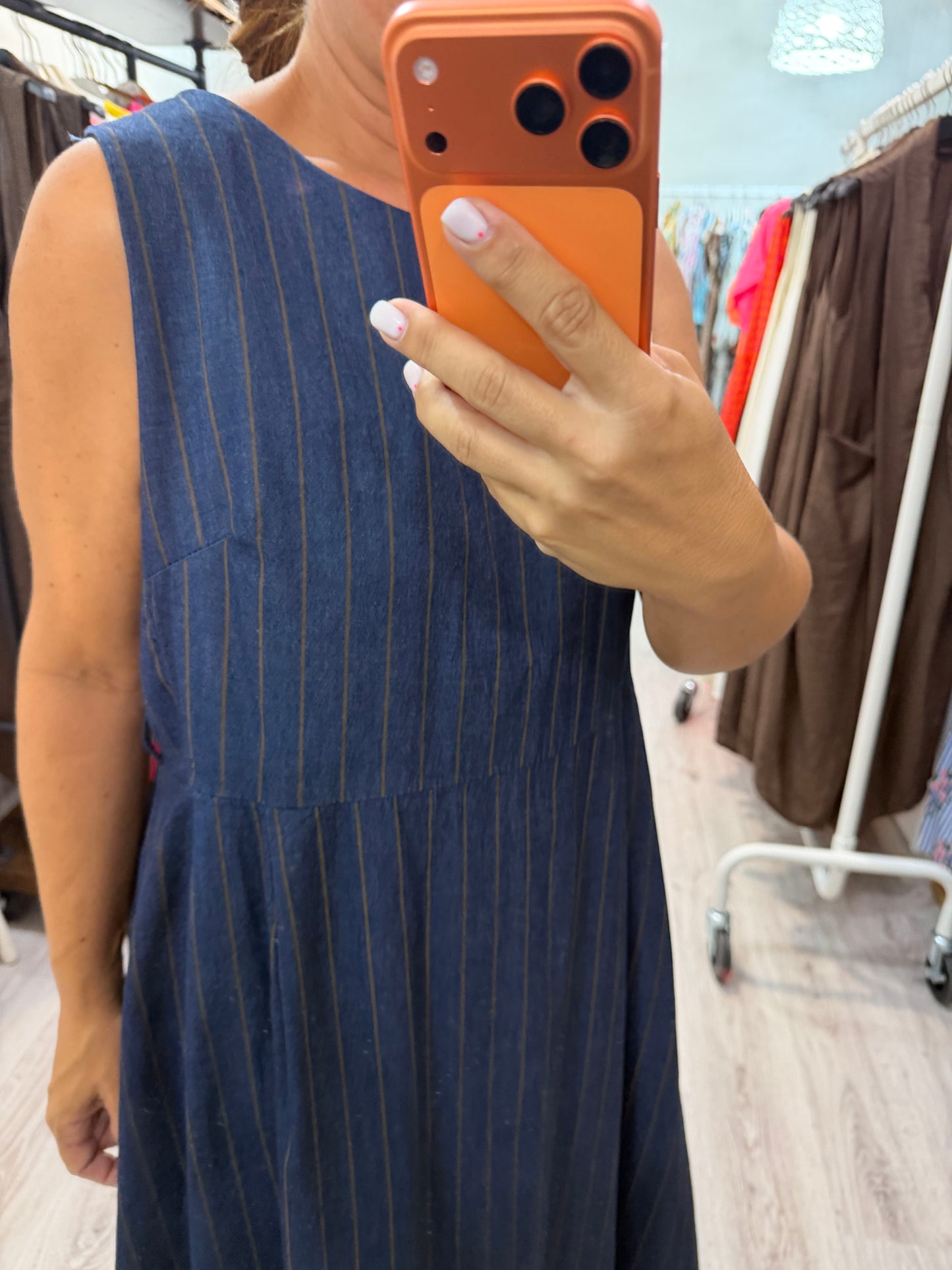 Vestido Jeans raya chocolate
