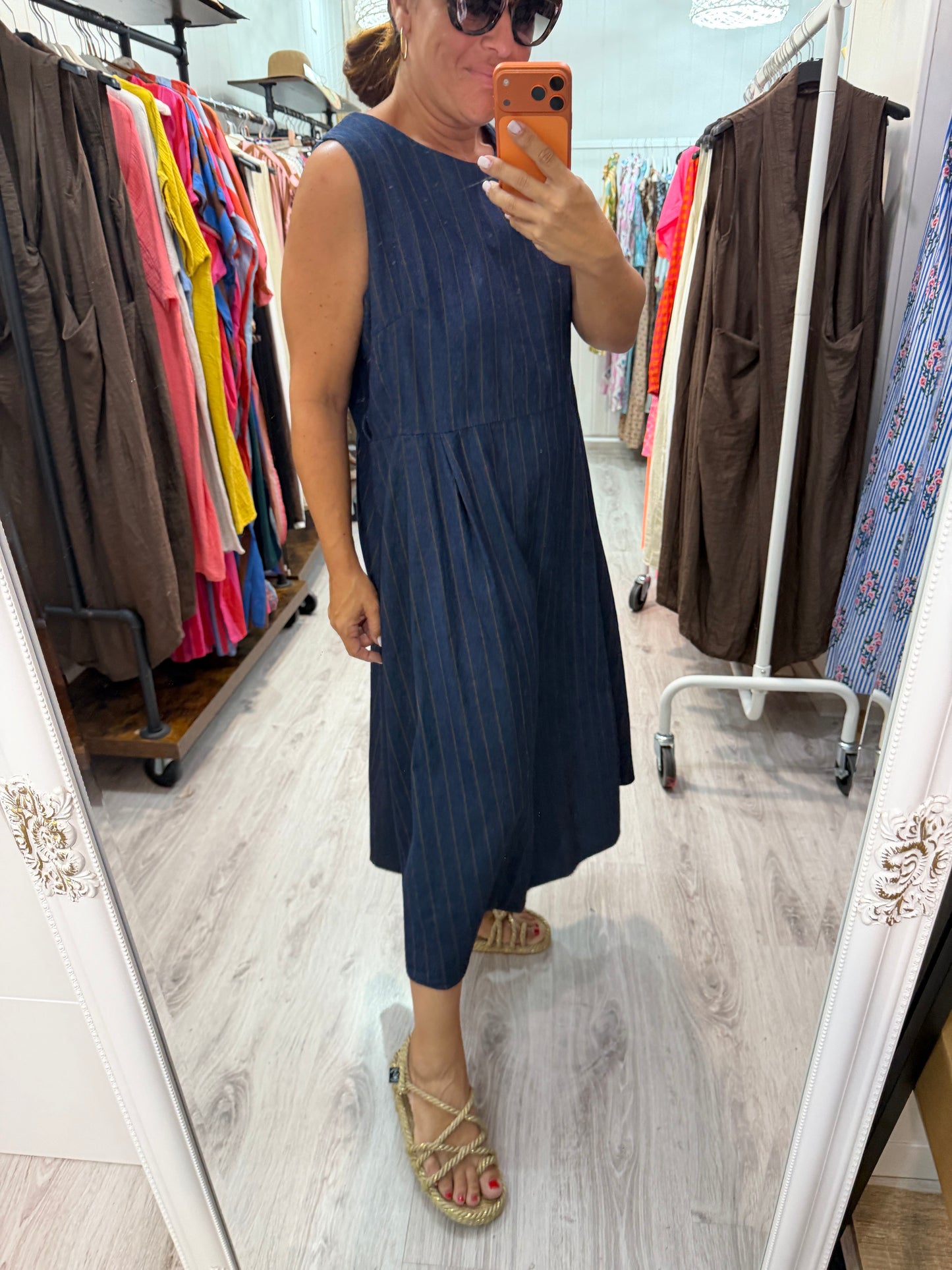 Vestido Jeans raya chocolate