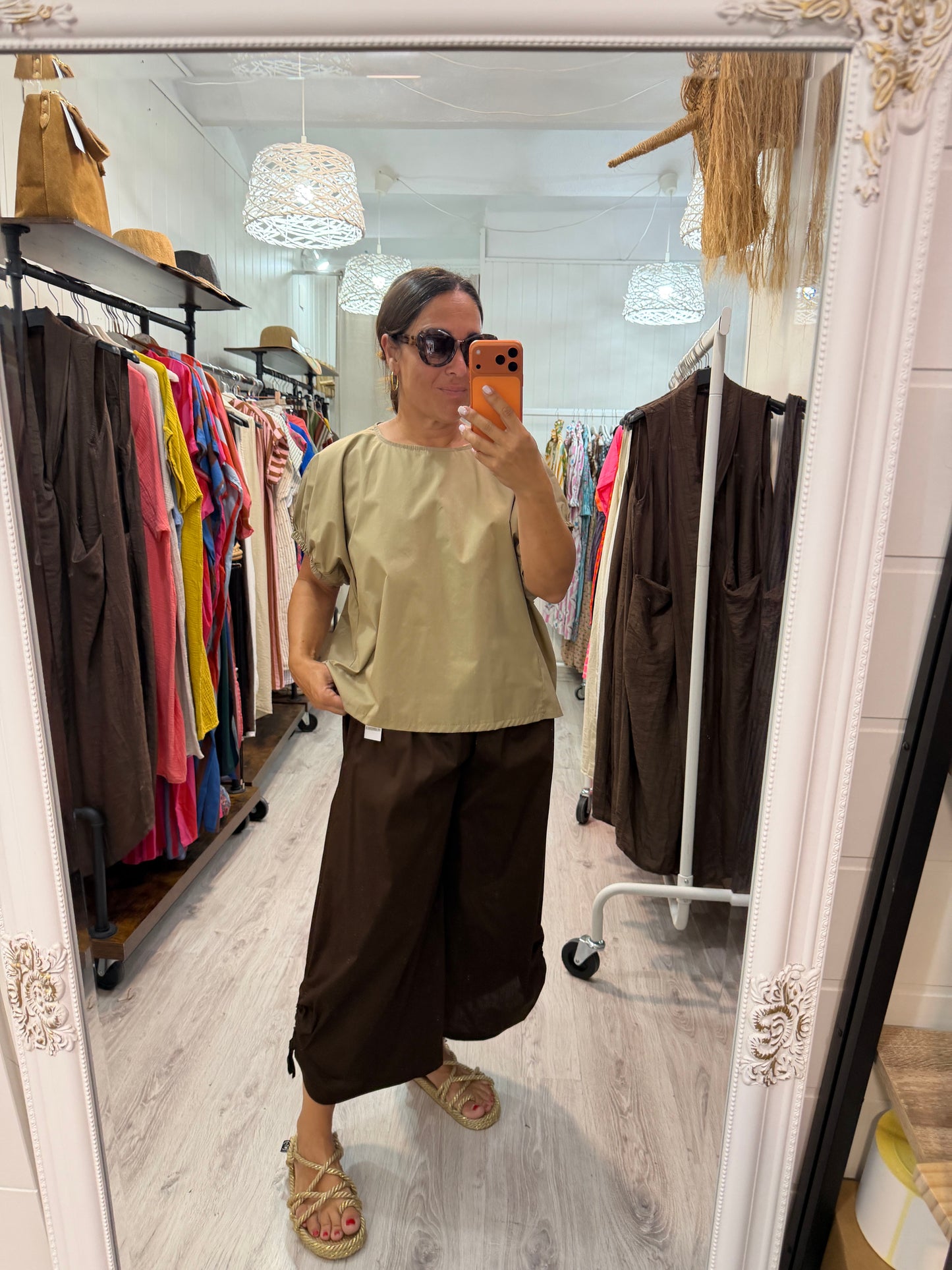 Blusa Safari camel