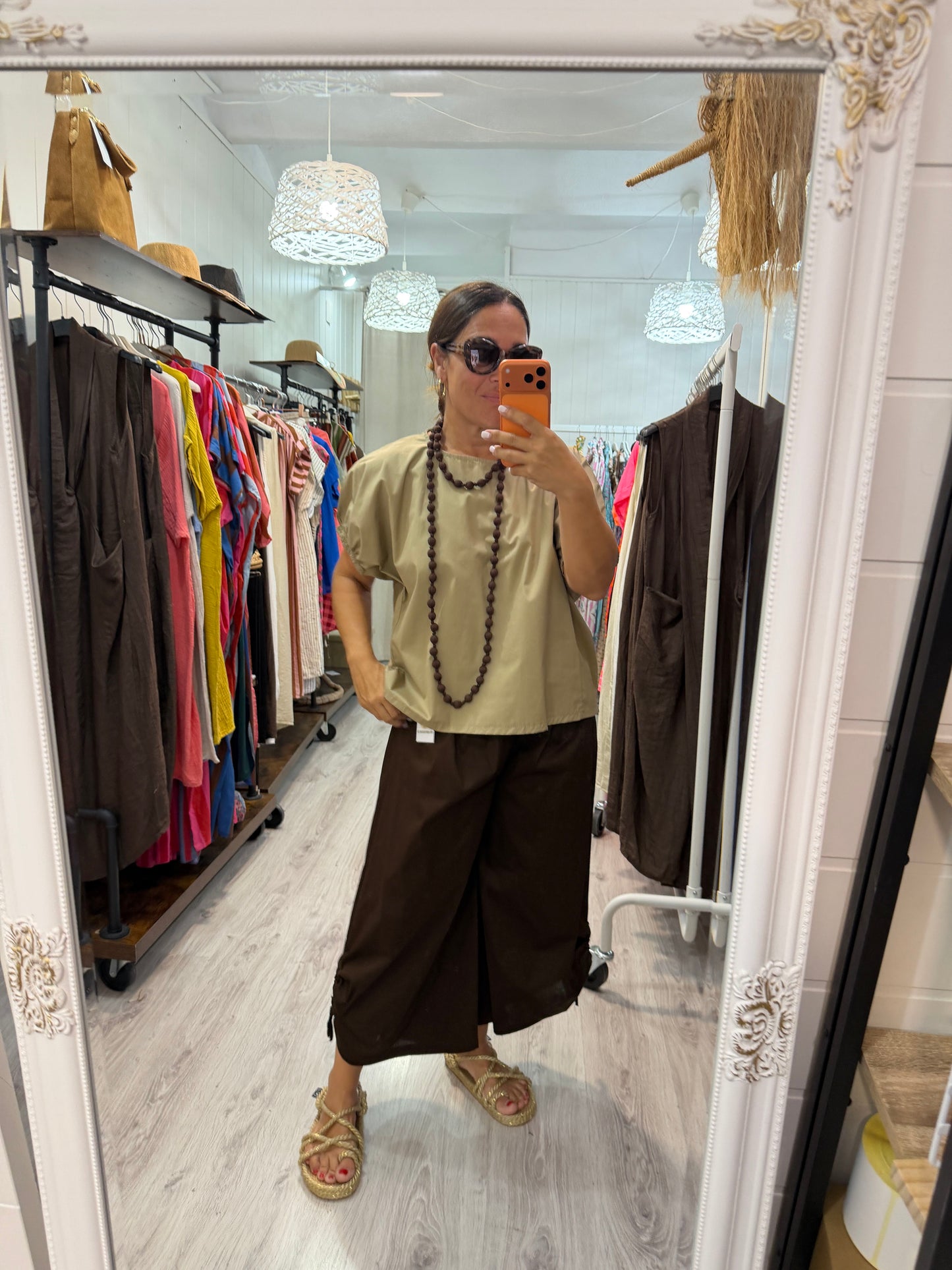 Blusa Safari camel