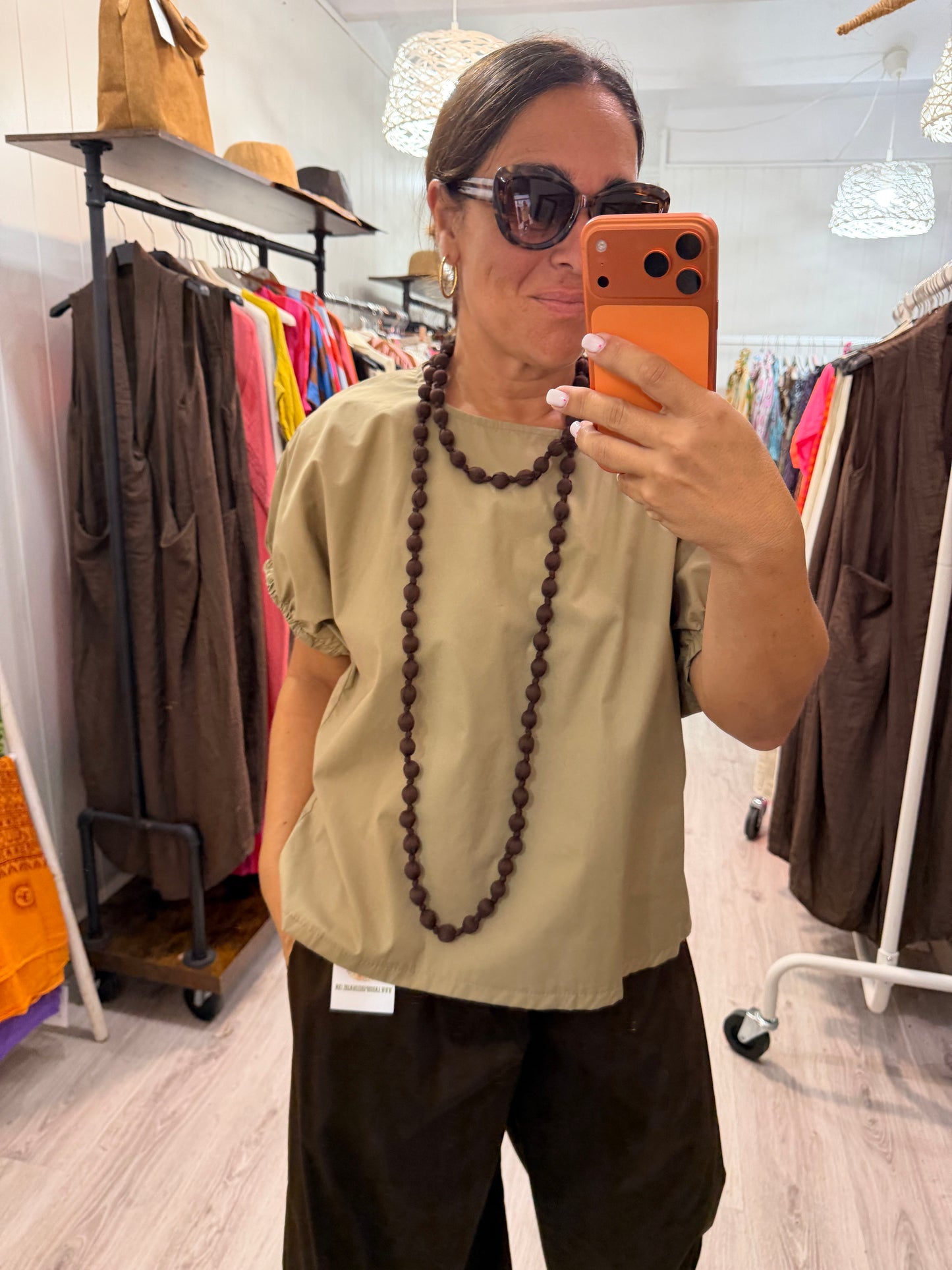 Blusa Safari camel