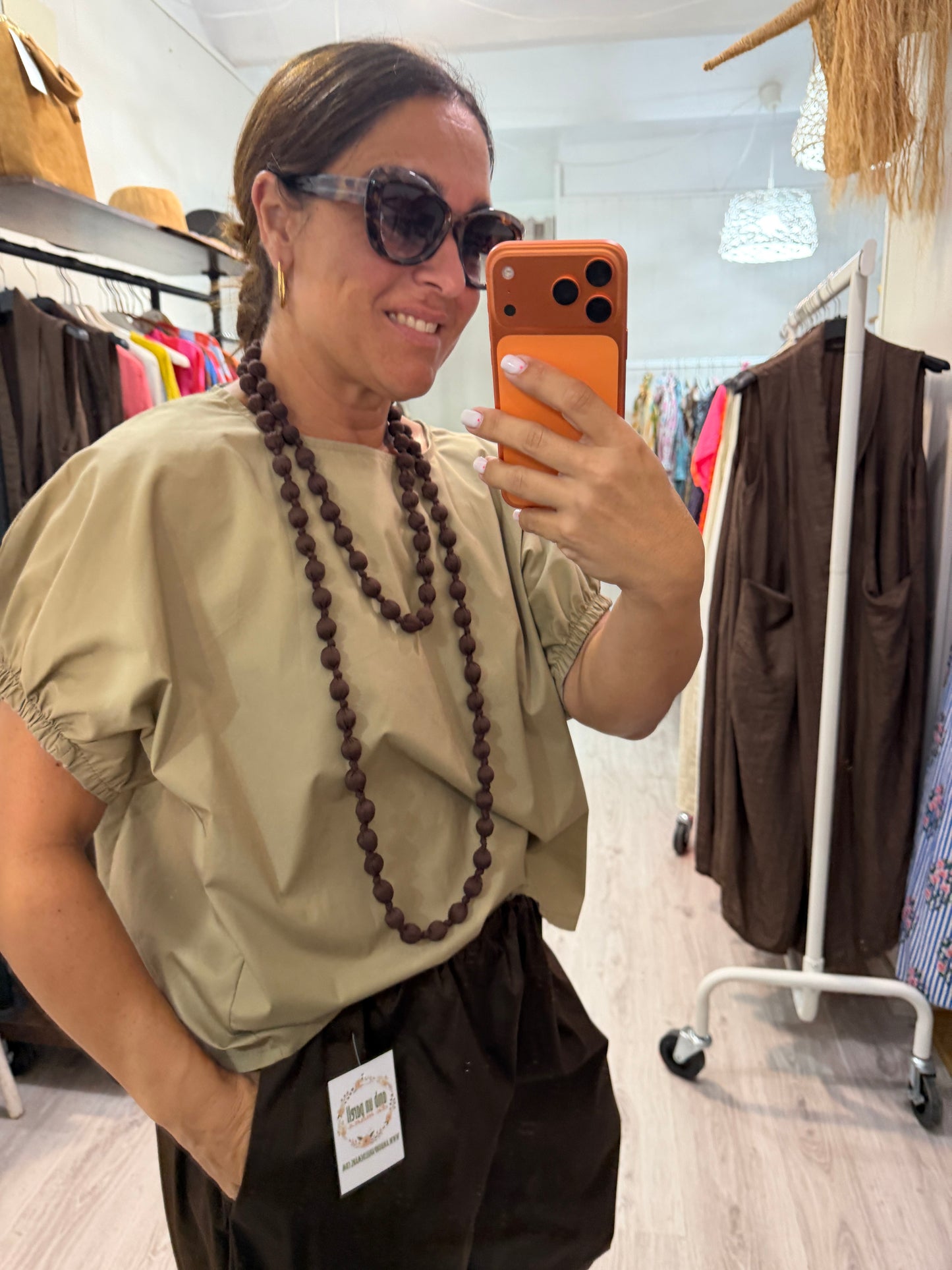 Blusa Safari camel