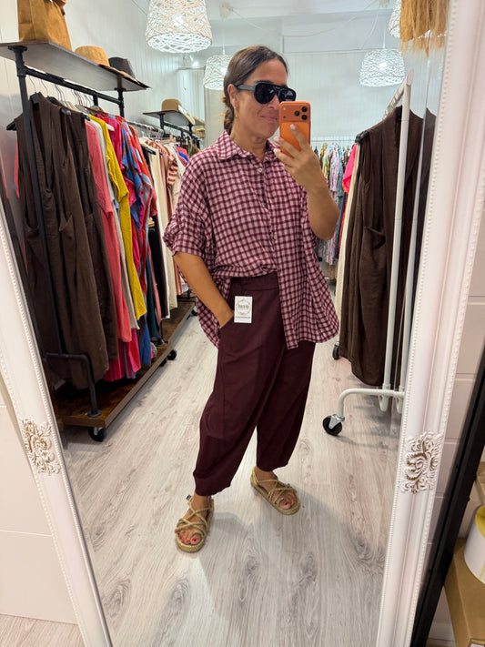 Pantalón Sendai summer burdeos
