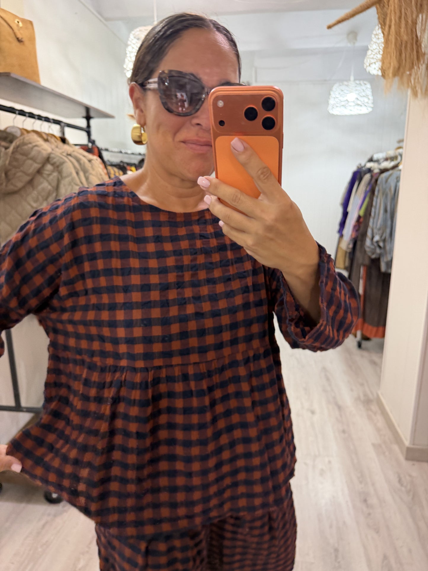 Blusa Vichy Obsession caldera y marino