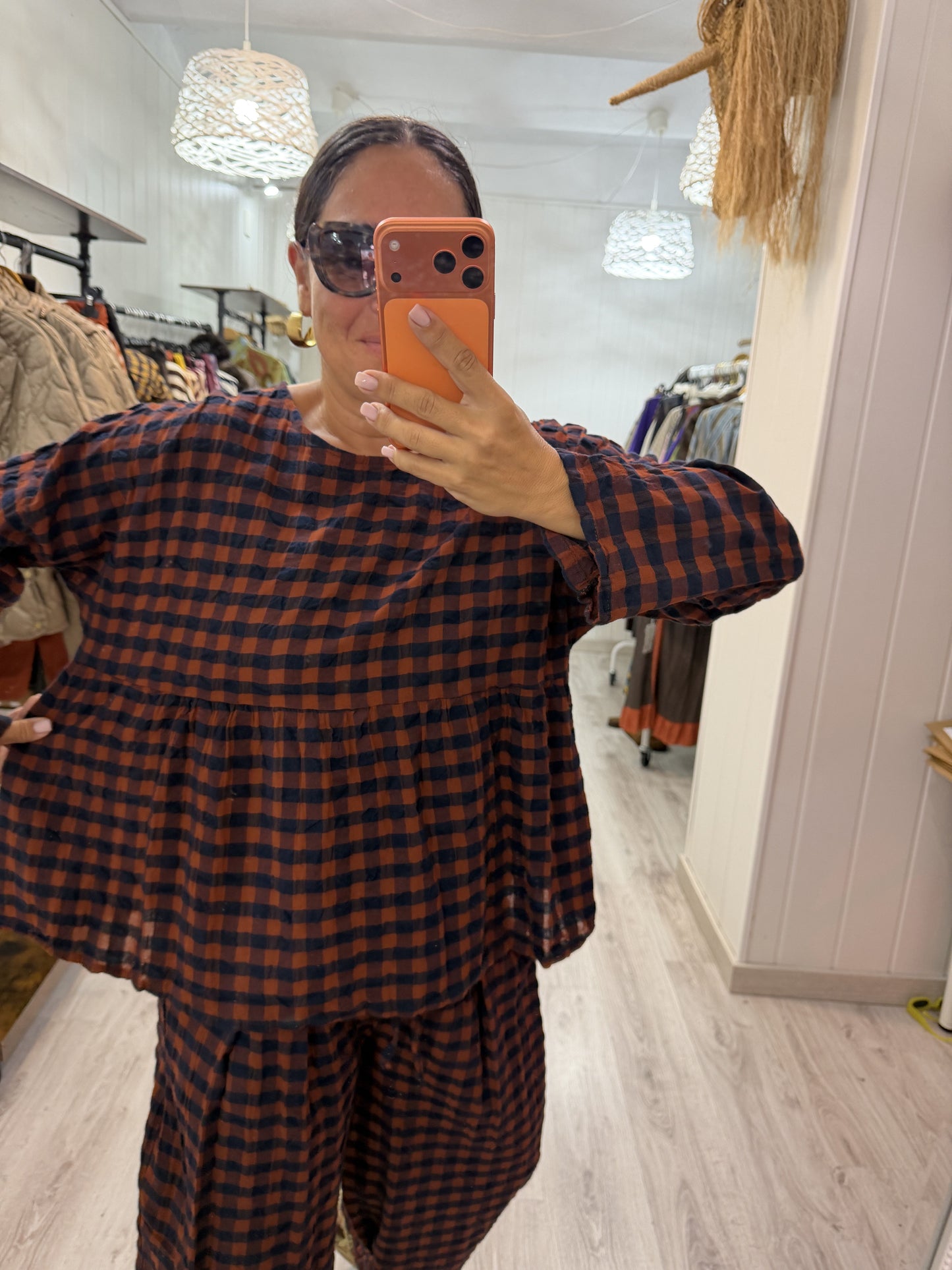 Blusa Vichy Obsession caldera y marino