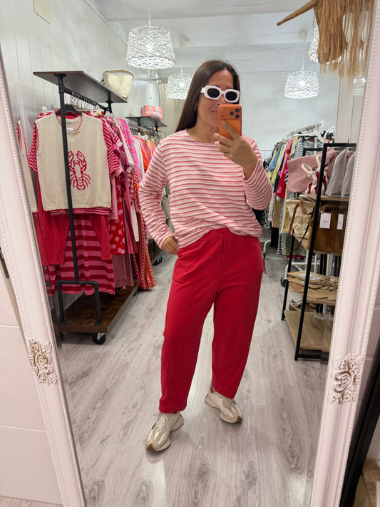 Sudadera Naiara rojo rosa