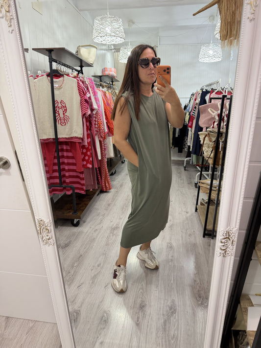 Vestido Amaia kaki