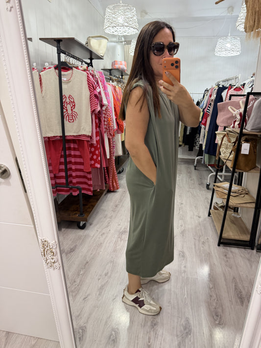 Vestido Amaia kaki