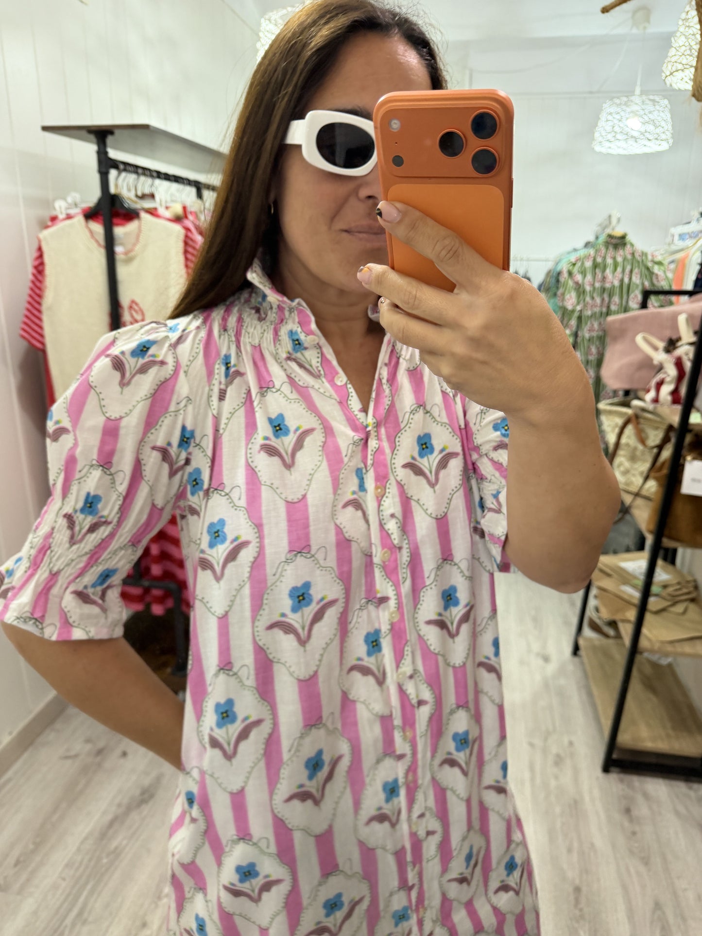 Vestido Sira largo · Rosa nomeolvides