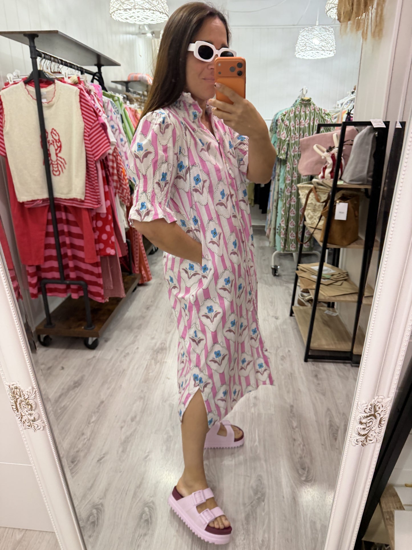 Vestido Sira largo · Rosa nomeolvides