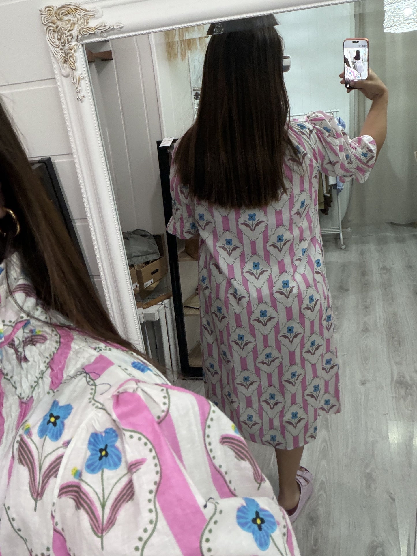 Vestido Sira largo · Rosa nomeolvides