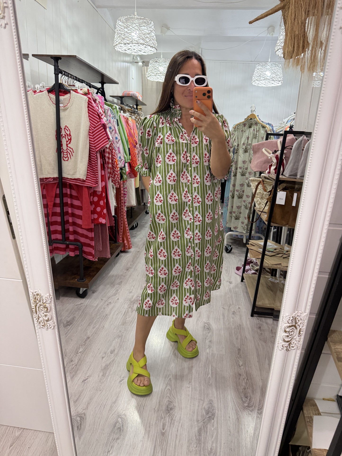Vestido Sira largo · Verde buganvilla