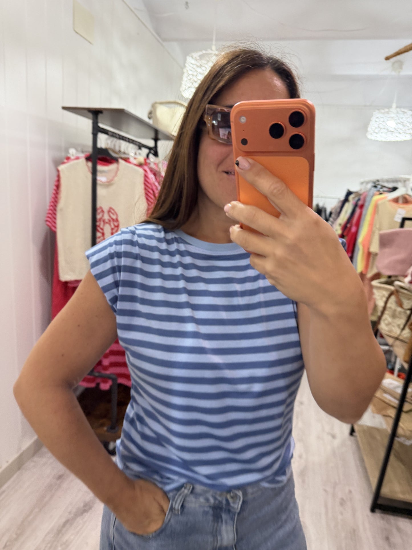 Camiseta Funchal hombreras azules